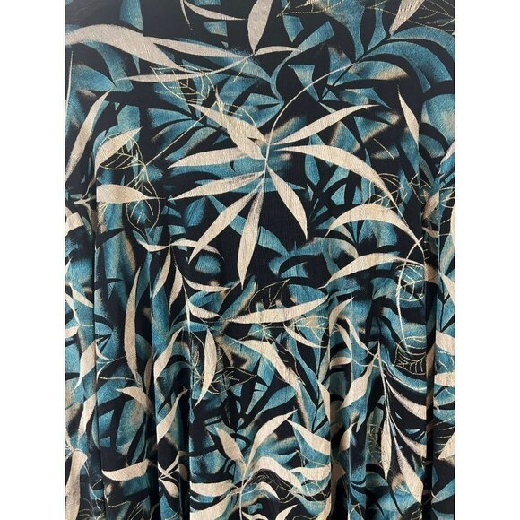 Coldwater Creek Sz 1X Acetate Spandex Open Cardigan Topper Pretty Gold Leaf on T - Picture 5 of 5